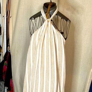 Zara Halter Striped Column Cotton Dress EUC